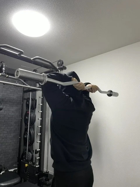 バーベルフレンチプレス